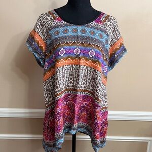 Multicolor Bohemian Print Women's Top